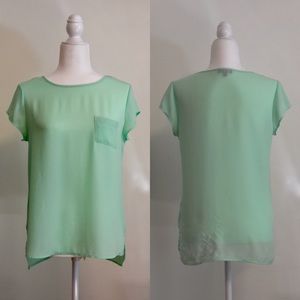 THE LIMITED Mint Green Short Sleeve Top Size S